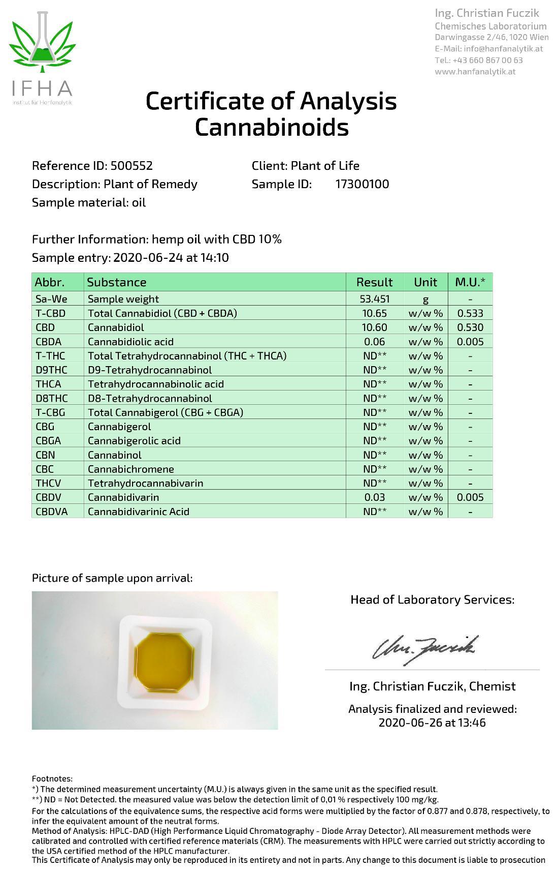 Plant of Remedy 1000mg CBD Hemp CBD Oil 10ml - Image 2