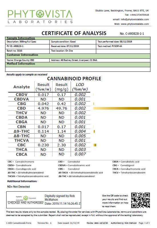 Orange County CBD 500mg 30ml MCT Oil - Organic Coconut Oil - Image 2