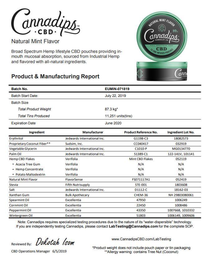 Cannadips 150mg CBD Snus Pouches - Natural Mint - Image 3