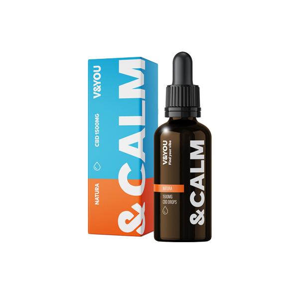 V&YOU &Calm CBD Oil Drops 1500mg CBD Oil 30ml - Image 4