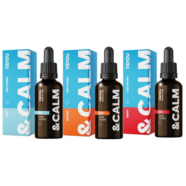 V&YOU &Calm CBD Oil Drops 1500mg CBD Oil 30ml - Image 3