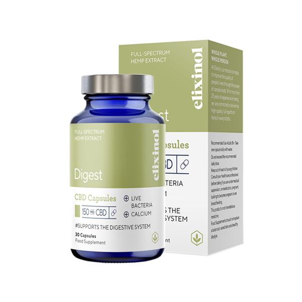 Elixinol 150mg CBD Capsules - Digest
