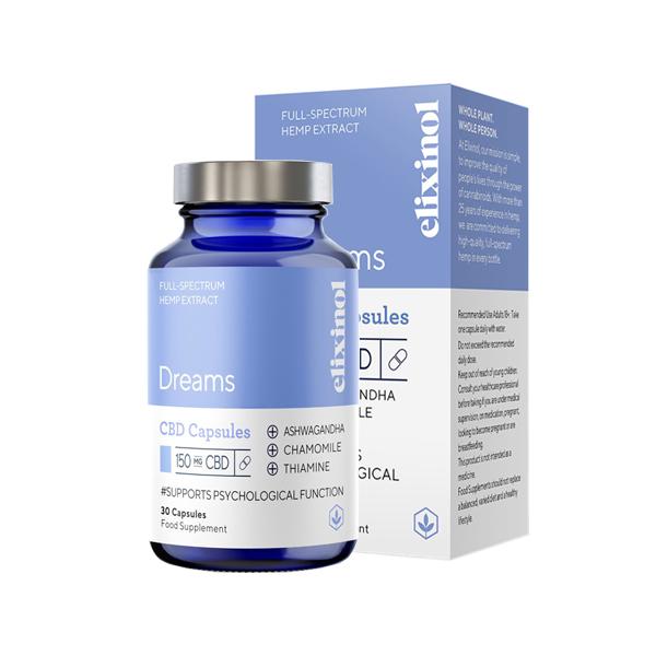 Elixinol 150mg CBD Capsules - Turmeric