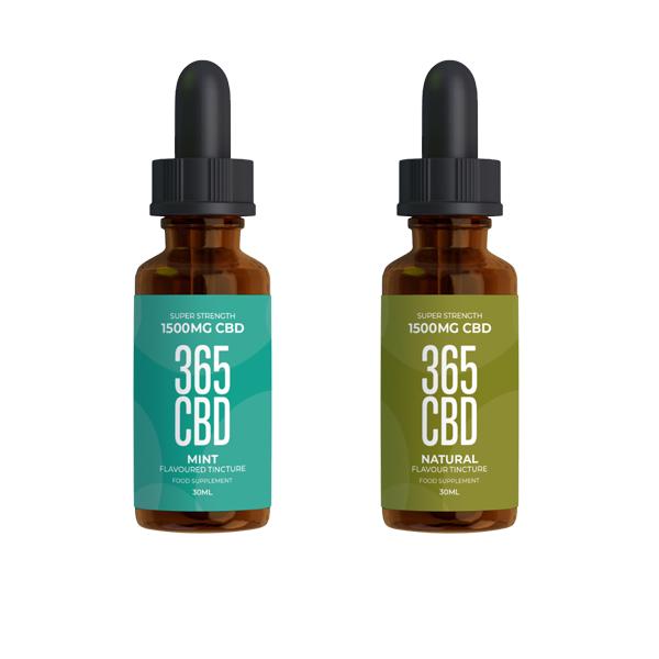 365CBD Flavoured Tincture Oil 1500mg CBD 30ml - Image 2