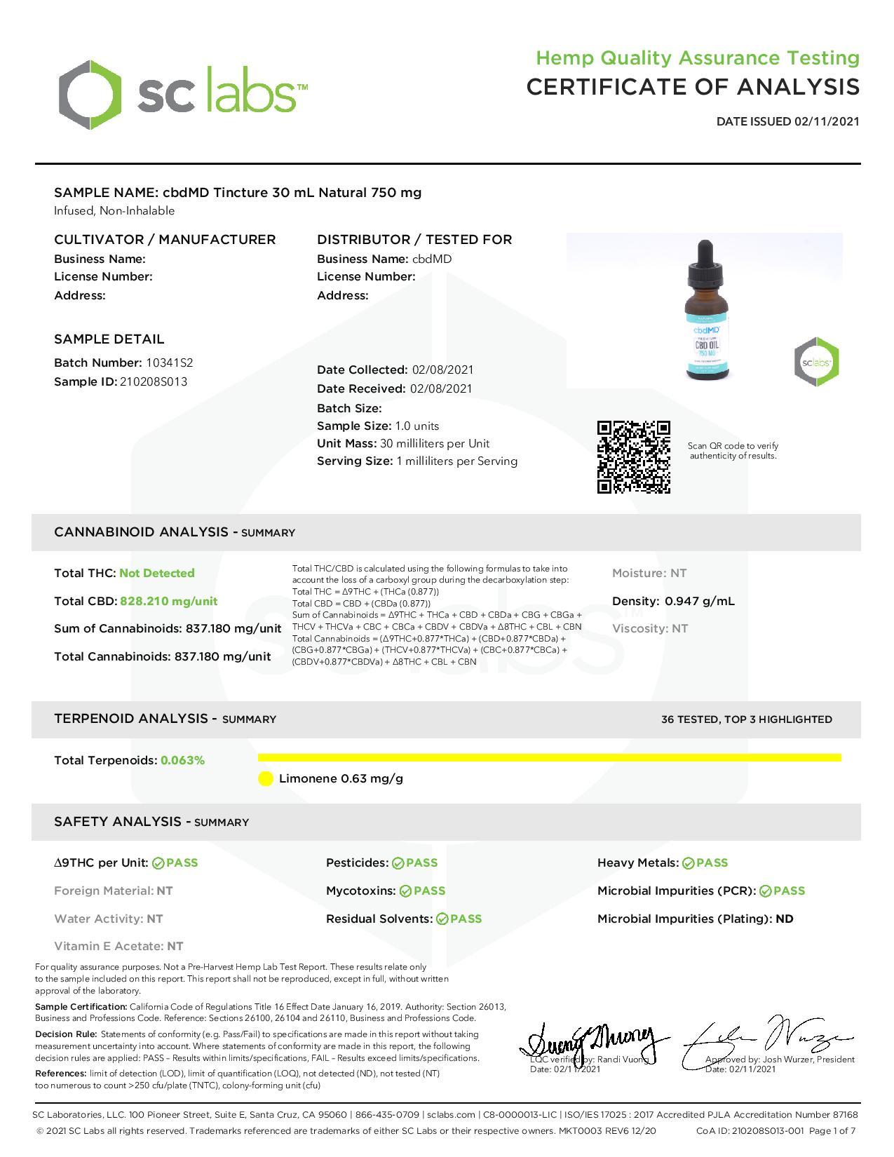 cbdMD 750MG CBD Flavoured Tincture Oil 30ml - Image 5