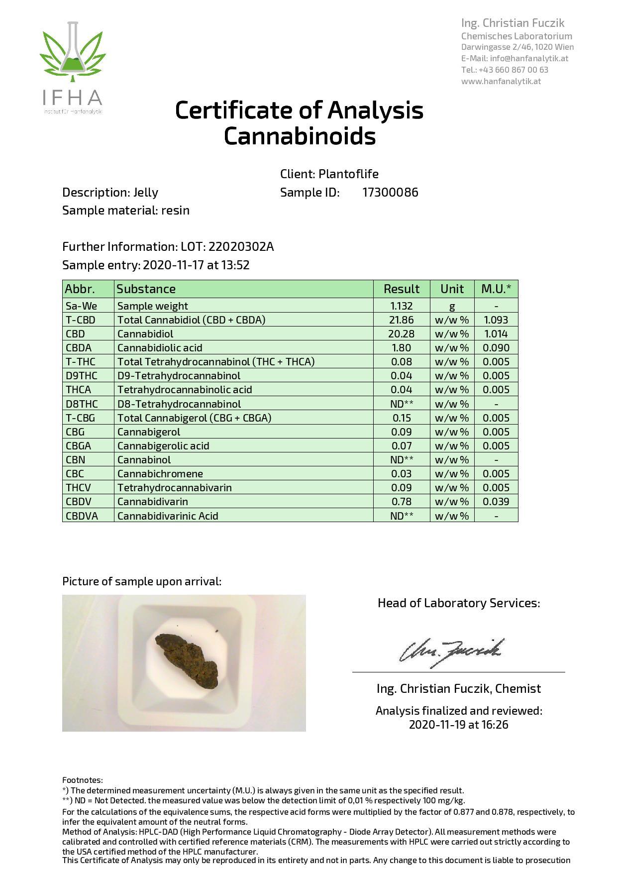 Plant Of Life Fruit Market Jelly 22% CBD 1g - Pineapple - Image 2