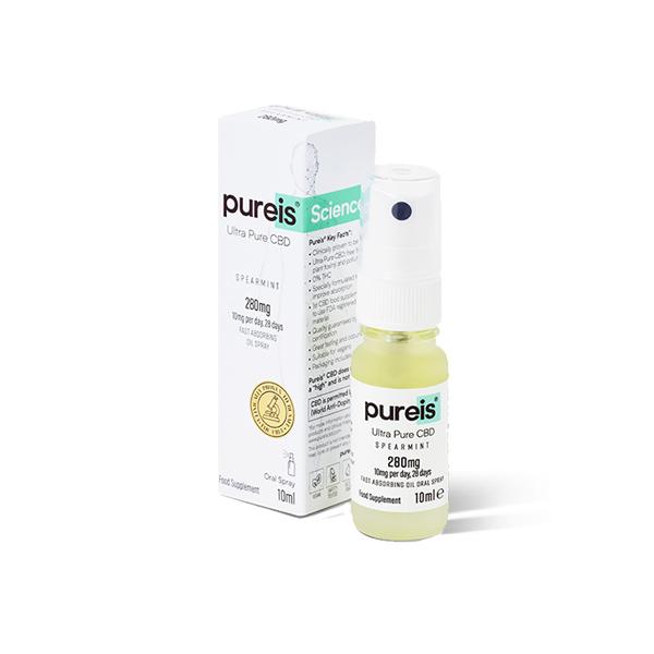 Pureis CBD 280mg Ultra Pure CBD Oral Spray - Spearmint