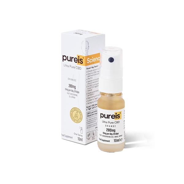 Pureis CBD 280mg CBD Ultra Pure CBD Oral Spray - Orange